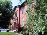Spring time view of the front